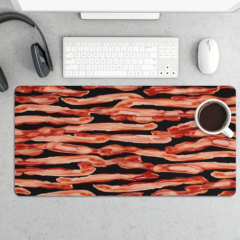 FekiLoot Bacon Pattern Desk Pad Large Office Desk Mat Waterproof Writing Mouse Pad Non-Slip Rubber Mousepad Computer