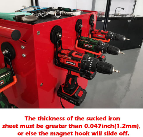Organization,2 Pack ULIBERMAGNET Magnetic Power Tool Organizer,Cordless Drill Garage Hook Heavy Duty,Large & Strong