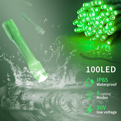 100 LED 33FT Fairy String Lights | Christmas Lights with 8 Lighting Modes | Plug in for Indoor Outdoor Decoration