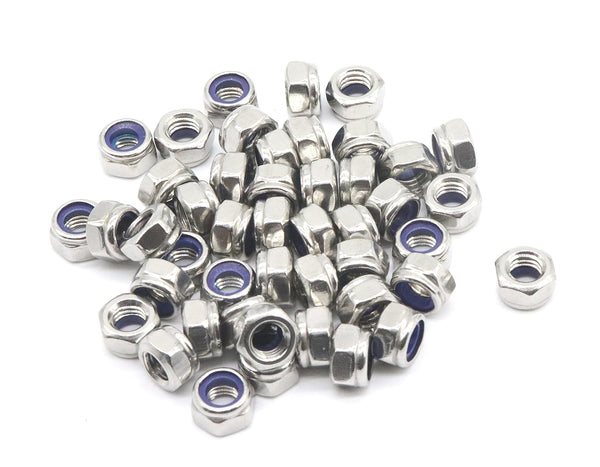 binifiMux 35Pcs M5 x 0.8mm Stainless Steel Self-Lock Nylon Inserted 5mm Locking Nuts