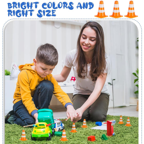 Tweruna 30 1" PCS Mini Traffic Cones, Mini Orange Cones Roadblock Signs, Small Construction Cone Orange Traffic Caution