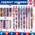 Leinuosen 72 Pieces American Flag Pen Bulk, USA Patriotic Themed Gel Ink Pens for Home School Office Supplies