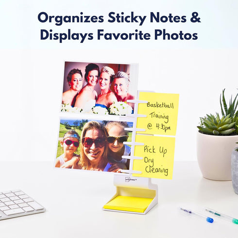 Note Tower Desktop Mini Sticky Note Holder | Post it Note Organizer & Photo Holder, Includes 50 Sheets