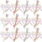 Fuutreo 24 Pack Heart Shape Sticky Notes Set with Big Diamond Pens, Memo Pad for Wedding, Crystal Metal Ballpoint Pens