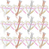 Fuutreo 24 Pack Heart Shape Sticky Notes Set with Big Diamond Pens, Memo Pad for Wedding, Crystal Metal Ballpoint Pens