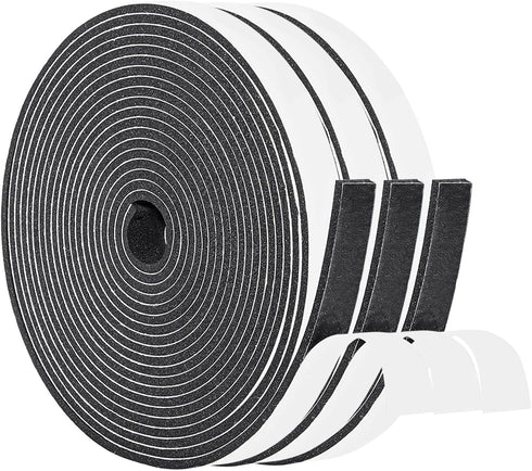 Yotache Adhesive Foam Tape 1/2" x 1/8", Insulation Soundproofing Neoprene Rubber Door Weather Stripping, 50 Feet