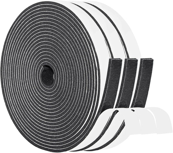 Yotache Adhesive Foam Tape 1/2" x 1/8", Insulation Soundproofing Neoprene Rubber Door Weather Stripping, 50 Feet