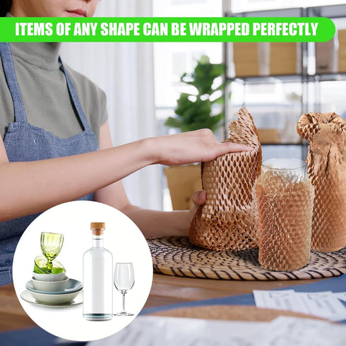 Packing Paper Sheets For Moving, MINHAO Honeycomb Packing Paper with 1.6X Stretchability for Shipping and Protecting