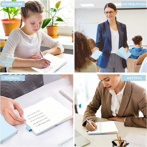 feela 3 Pack Pocket Small Notebook Journals, Mini Memo Notepad with Pen Holder for Women Girls, Light Blue