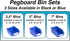 6 Pack Pegboard Bins Black Extra Large - Hooks to Any Peg Board - Organize Hardware, Accessories, Attachments