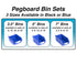 Pegboard Bins 3 Pack Extra Large Blue for Organizing Hardware, Accessories, Craft Room, Tool Shed
