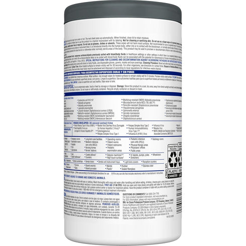 6" 5", 150 Count (Package CLOROX Healthcare VersaSure Cleaner Disinfectant Wipes, x Canister May Vary)