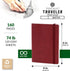 Pentalic 4" x 6" Pocket Sketchbook Traveler Journal, 160 Pages, Burgundy
