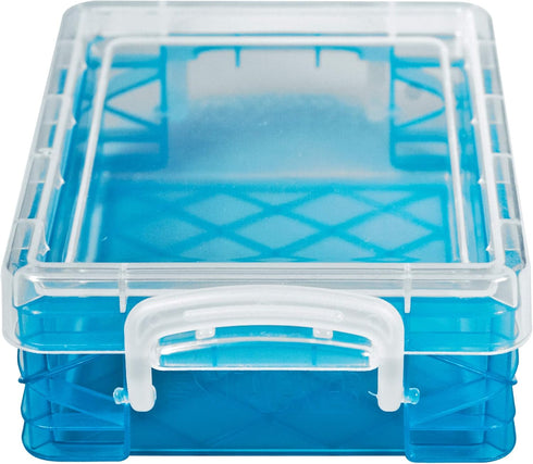 Super Stacker Plastic Crayon Box - Stackable Crayon Organizer, Small Storage Containers with Lids, Color May Vary