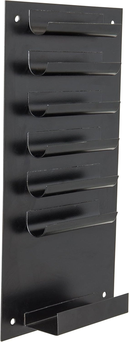 MyGit Wall Mounted Black Metal Marker Holder, 7 Slots for Dry Erase Markers and Eraser, Whiteboard Rack