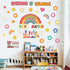 Retro Bulletin Board Decorations Groovy Classroom Decor, 35Pcs Everyone is Welcome Classroom Positive Motivational Inspirational Affirmation Wall Decor Boho Rainbow Cutouts for School Supplies by VABAMNA
