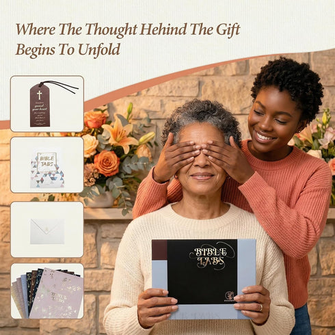 80Chapters UPAFEXXI-Laminated Bible Tabs (Rose Gold and Black Foil Embossed Lettering), Bible Tabs for Women