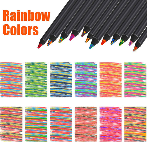 KUCHEY 12 5-12 Art Supplies Teen Girl Boys Gifts Trendy Stuff, Colored Rainbow Pencils, Stocking Stuffers for Kids