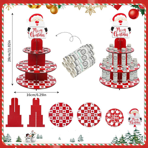 CCINEE Christmas Money Holders for Cash Gift, Creative Santa Claus Wooden Money Dispenser for Xmas Give Money Gifts