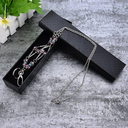 Beautiful Badge Lanyards ID Necklaces, Stylish ID Badge Holder for Teachers, Stainless Steel Chain