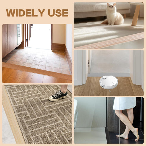 DBHXXMB-HH Grain,1/5" 2/5",3.3Ft) Floor Transition Strip Vinyl Door Threshold Ramp Self Adhesive Carpet Edging Strip