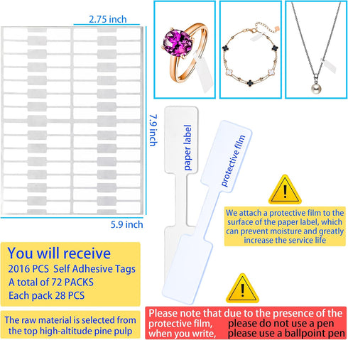 MotBach 2000PCS Price Tags Stickers, White Blank Pricing Sticker Label Tag, Self Adhesive Jewelry Sticker Labels