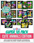 Super Pack of 18 Fuzzy Coloring Posters, Cute Animals Edition, Arts & Crafts Kit for Kids, Perfect for Quiet Time