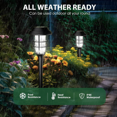 8 Pack(Cold SOLPEX Solar Lights for Outside, Solar Outdoor Pathway Garden Lights Waterproof, Solar Powered Landscape