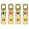 InstallGear 4 AWG Gauge Gold Ring Set Screw Battery Ring Terminals - 4 Pack, 4 Gauge Wire Connectors
