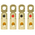 InstallGear 4 AWG Gauge Gold Ring Set Screw Battery Ring Terminals - 4 Pack, 4 Gauge Wire Connectors