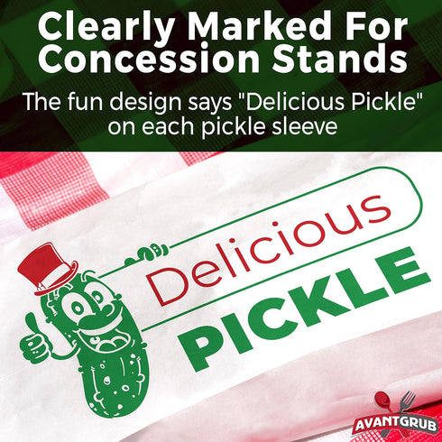 Durable Retro Design 6.5 in Dill Pickle Bag 75 Pack - Vintage Paper Snack Sacks for Fundraiser or Concession Stand