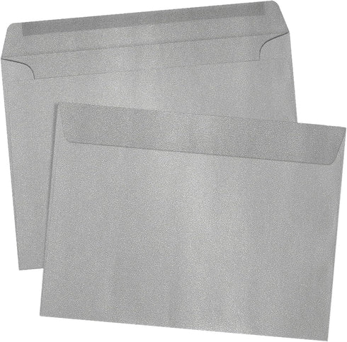 LUXPaper 9 x 12 Booklet Envelopes - Silver Metallic, 80lb. Text, 50 Qty