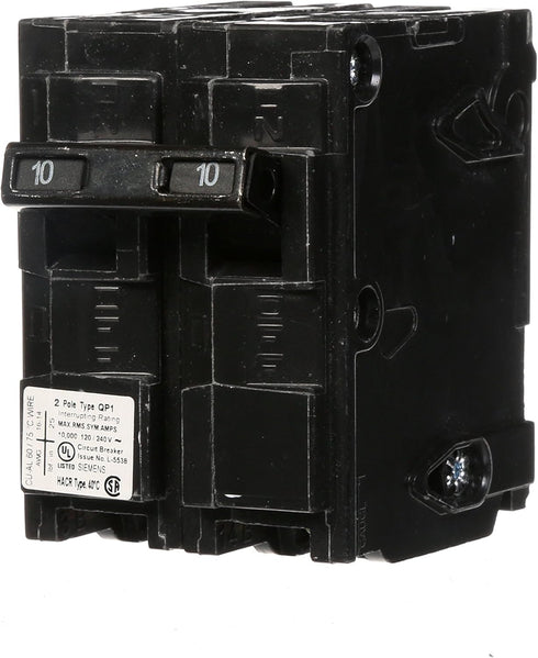 Q210 10-Amp Double Pole Type QP Circuit Breaker