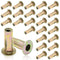 25Pcs Steel Multi Grip Rivet Nuts - Pre Bulbed Shank Zinc-Plated Flat Head Threaded Insert Nut Construction Fasteners