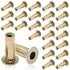 25Pcs Steel Multi Grip Rivet Nuts - Pre Bulbed Shank Zinc-Plated Flat Head Threaded Insert Nut Construction Fasteners