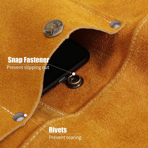 23x35 inches Leather Welding Apron, Flame & Spark Resistant Bib, Safety Smock, Protective Clothing Gear