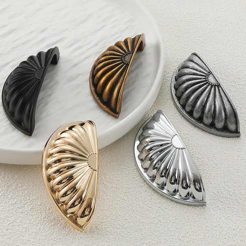COOLHOOD 6Pcs Drawer Pulls Zincs Alloy Dressers Knob Cupboard Handle Modern Furniture Handle Shell Shape Bedside
