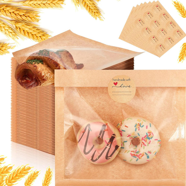 Outus 30 Pcs Cookie Packaging Bags with Seal, 7.1 x 7.5 Inch Bakery