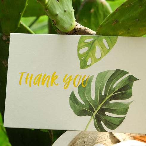 4x6 4 (50 Pack) Crisky Greenery Assorted Thank You Cards with Envelopes & Stickers Greeting Cards Bulk, tropical plants