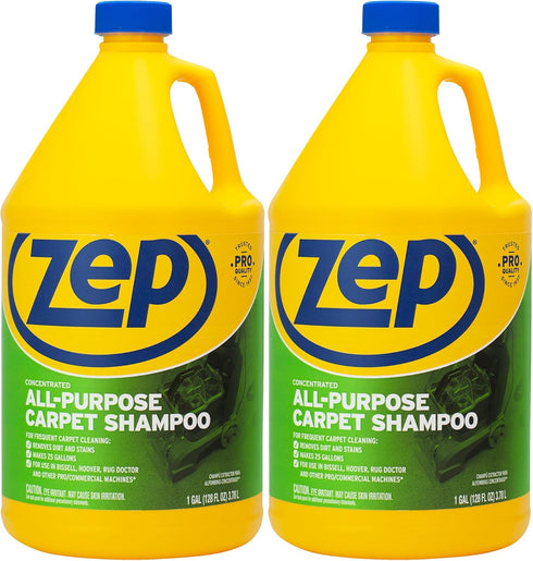 Zep All-Purpose Carpet Shampoo Concentrate Cleaner - 1 Gallon (Case of 2)