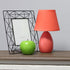 LT1197-ORG-2PK 9.45" 2-Pack Set, Simple Designs Chic and Sleek Oblong Mini Oval Ceramic Table Lamp for Living Room