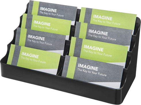 Deflecto 4-Tier Business Card Holder, Black, 3.9" x 7.9" x 3.6"