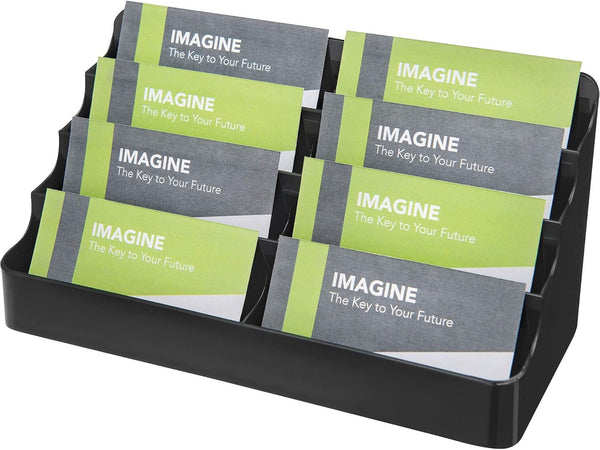 Deflecto 4-Tier Business Card Holder, Black, 3.9" x 7.9" x 3.6"