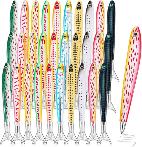 Outus Kawaii Novelty Fishing Pen Ballpoint Ink Pens, 0.7 mm Realistic Fish Decoration for Party Favors (50 Pieces)
