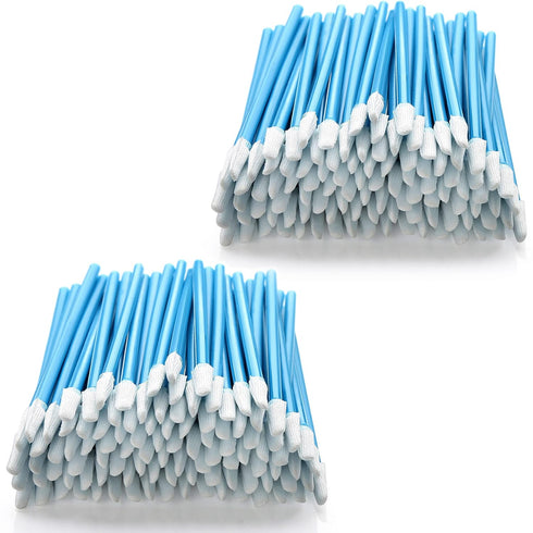 AAwipes Lint Free Polyester Swabs Pointed Tips Microfiber (200 pcs, 73mm/2.9" Length, 3.2mm/0.12" Head Width, Blue) for