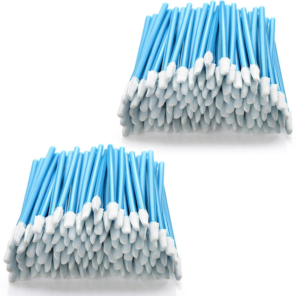 AAwipes Lint Free Polyester Swabs Pointed Tips Microfiber (200 pcs, 73mm/2.9" Length, 3.2mm/0.12" Head Width, Blue) for