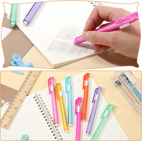 Pangda 10 Pieces Retractable Mechanical Eraser Pen - Pen-Style Erasers for Drawing, Art, and School Supplies