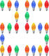 25 Pack C7 Multi Colored LED Replacement Christmas Light Bulbs, 0.72W, E12 Base, Dimmable Waterproof
