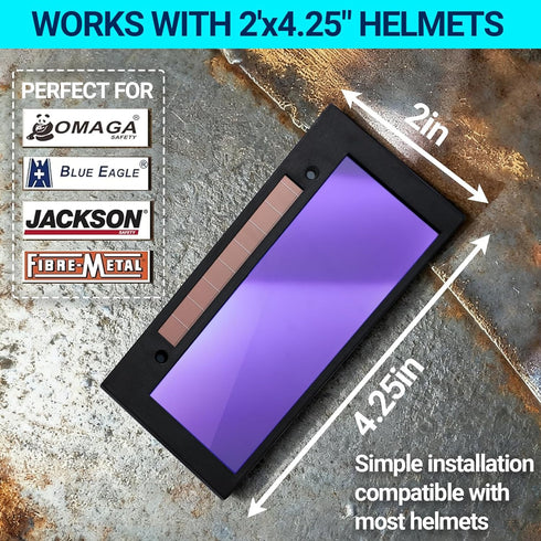 2 4.25, 11, 2pcs Welding Lens x Auto Darkening Welding Lens, Shade True Color Blue Technology, with Replacement Outside