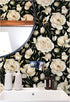 HAOKHOME 93242-1 Peel and Stick Wallpaper - Floral Vintage Roses Contact Paper Removable Black/Beige/Olive